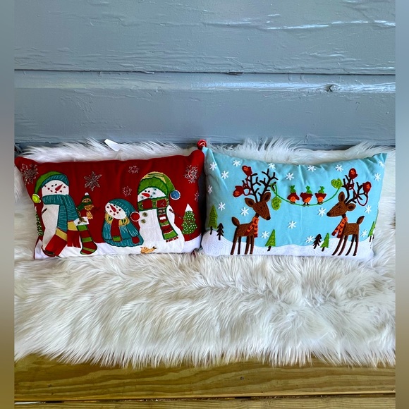 Pier 1 Holiday Set Of Christmas Pillows Poshmark